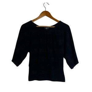 BCX black striped metallic knit shirt. Size xs